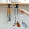 2pcs Under Cabinet Kitchen Utensil Hooks, 360° Rotating Drilling Free Hanging Rack